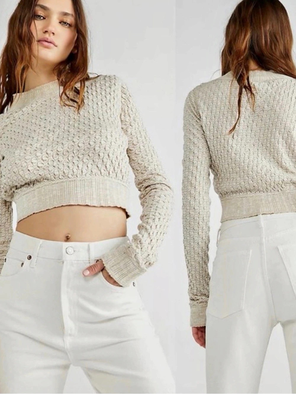 Free People Jane Top in Oatmeal - size Small